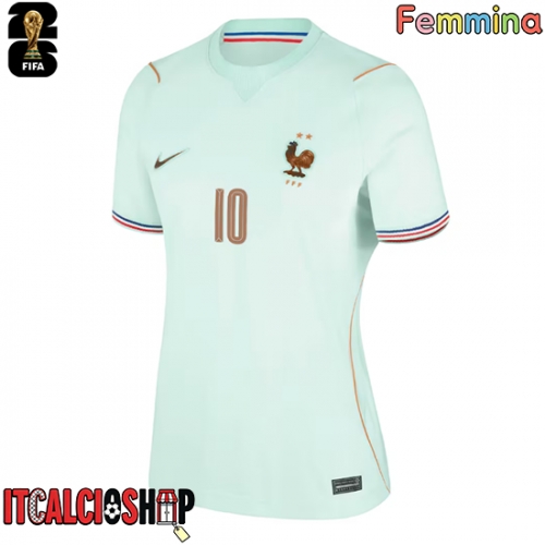 Francia Kylian Mbappe #10 Seconda Maglia Femmina Mondiali 2026 Manica Corta